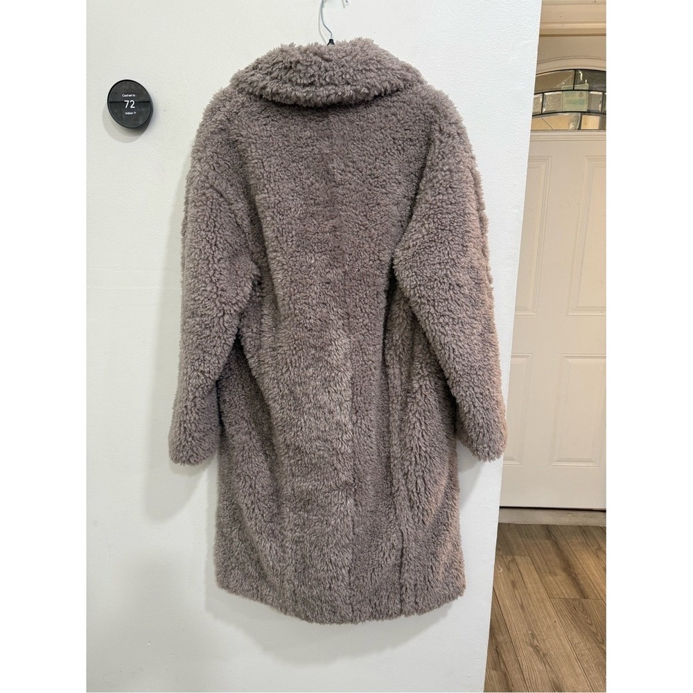 NWT Reiss Darla Faux Fur Coat in MINK NEUTRAL Sz S - Picture 4 of 9